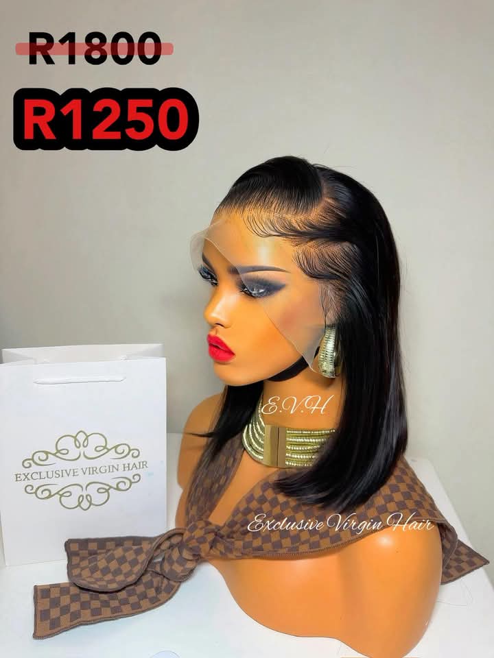 12" Full Frontal Peruvian Hair Lace Wig