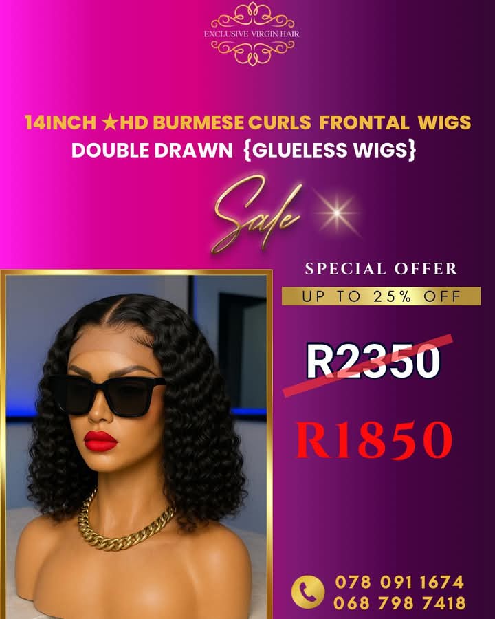 Full Frontal Curly Burmese Lace Wig 12" - 30"