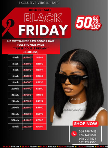 Vietnamese Bone Straight HD Full Frontal Lace Wig 10" - 32"