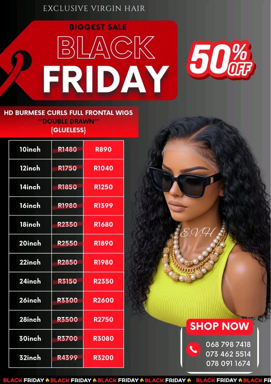 Full Frontal Curly Burmese Lace Wig 12" - 30"