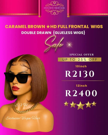 Caramel Brown Full Frontal Wigs