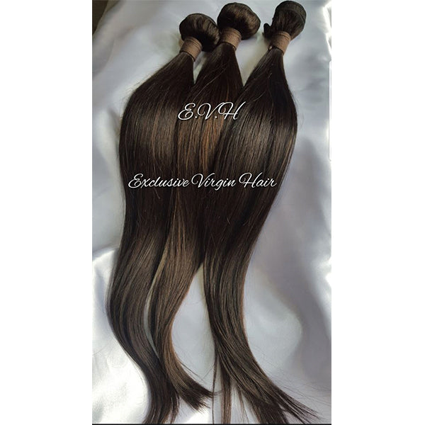 Malaysian Straight Virgin Hair * 3 Bundles + Lace Closure